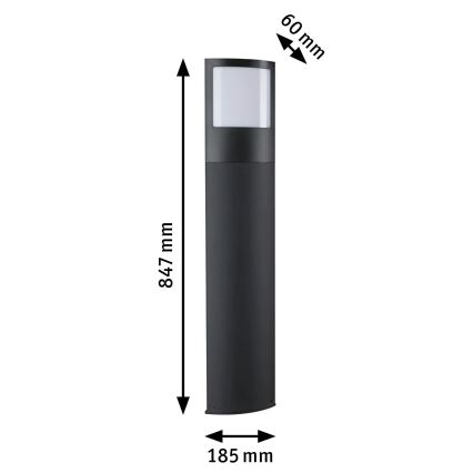 Paulmann 94515 - LED/8,5W IP44 Dimeriuojamas namų numerio šviestuvas su judesio ir sutemų jutikliu PADEA 230V antracitas