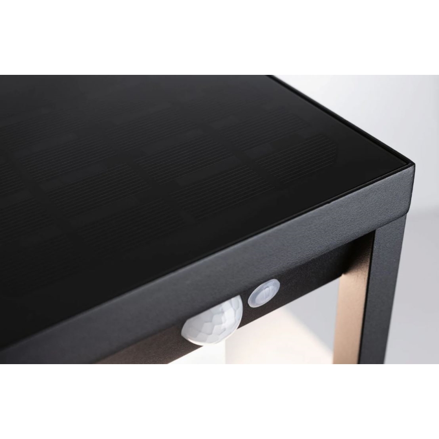 Paulmann 94572 -LED/5,5W IP44 Saulės energija įkraunamas sieninis šviestuvas su jutikliu MARISOL 3,7V 2000 mAh