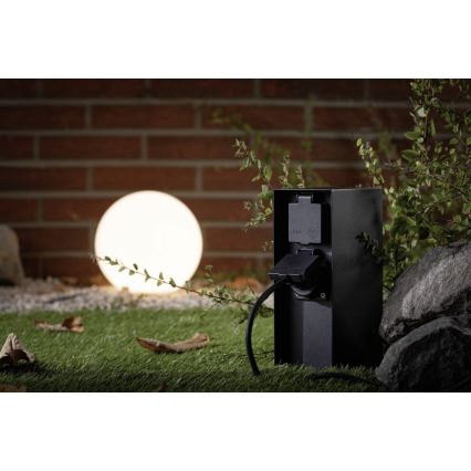 Paulmann 94657 - Lauko kištukinių lizdų stulpas RIO 2Z SCHUKO 230V IP44