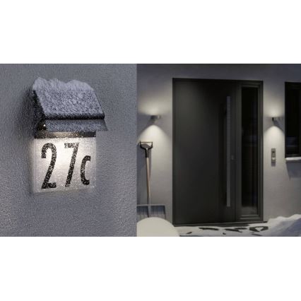 Paulmann 94694 - LED/0,2W IP44 Saulės energijos namo numeris NEDA 3,7V 1800 mAh