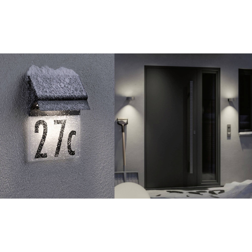 Paulmann 94694 - LED/0,2W IP44 Saulės energijos namo numeris NEDA 3,7V 1800 mAh