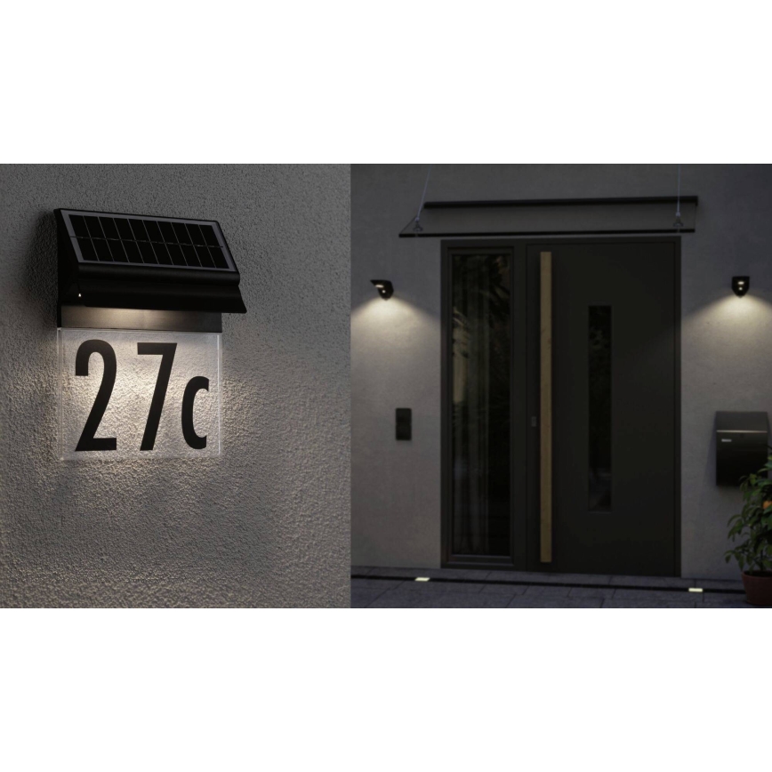 Paulmann 94694 - LED/0,2W IP44 Saulės energijos namo numeris NEDA 3,7V 1800 mAh