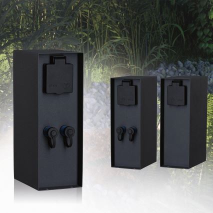 Paulmann 94700 - Lauko kištukinių lizdų stulpas RIO 2Z SCHUKO 230V IP44