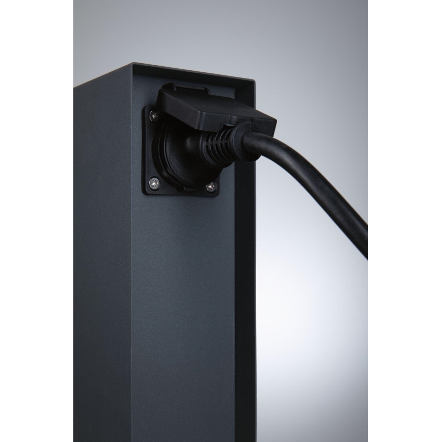 Paulmann 94700 - Lauko kištukinių lizdų stulpas RIO 2Z SCHUKO 230V IP44