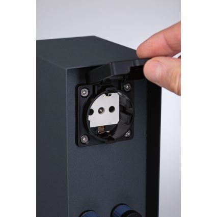 Paulmann 94700 - Lauko kištukinių lizdų stulpas RIO 2Z SCHUKO 230V IP44
