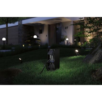 Paulmann 94700 - Lauko kištukinis stulpelis RIO 2Z SCHUKO 230V IP44