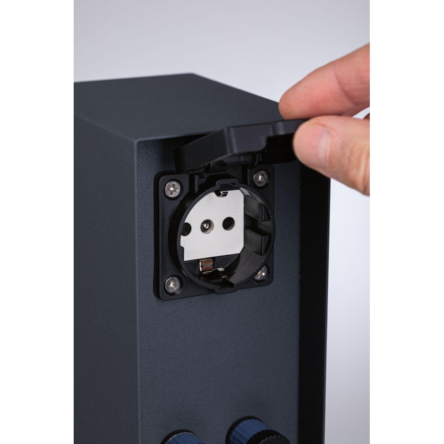 Paulmann 94700 - Lauko kištukinis stulpelis RIO 2Z SCHUKO 230V IP44