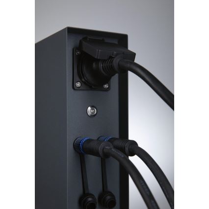Paulmann 94701 -Lauko kištukinių lizdų stulpas su prieblandos jutikliu RIO 2Z SCHUKO 230V IP44