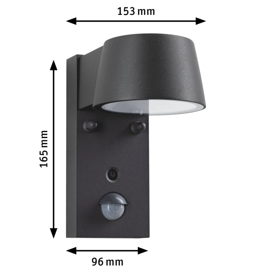 Paulmann 94714 - LED/6W IP44 Lauko sieninis šviestuvas su jutikliu CAPERA 230V 2200/3000K
