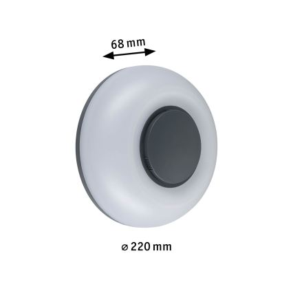 Paulmann 94955 - LED/20,5W IP65 Dimeriuojamas lauko sieninis šviestuvas AUREVA 230V 2200/3000/4000K antracitas