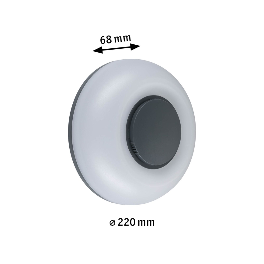 Paulmann 94955 - LED/20,5W IP65 Dimeriuojamas lauko sieninis šviestuvas AUREVA 230V 2200/3000/4000K antracitas