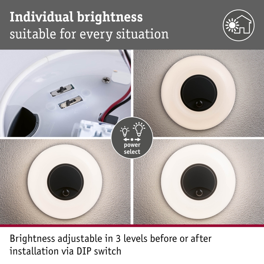 Paulmann 94956 - LED/20,5W IP65 Pritemdomas lauko sieninis šviestuvas su judesio ir sutemų jutikliu AUREVA 230V 2200/3000/4000K antracitas