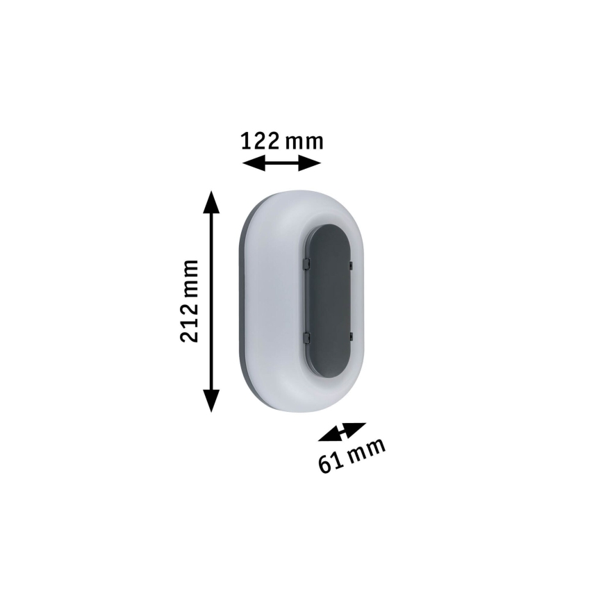 Paulmann 94957 - LED/18,5W IP65 Reguliuojamas lauko sieninis šviestuvas ELUNOR 230V 2200/3000/4000K antracitas