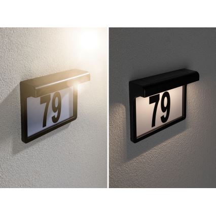 Paulmann 95388 - LED/0,05W IP44 Saulės energijos namo numeris su jutikliu DAYTON 4,8V