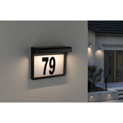 Paulmann 95388 - LED/0,05W IP44 Saulės energijos namo numeris su jutikliu DAYTON 4,8V