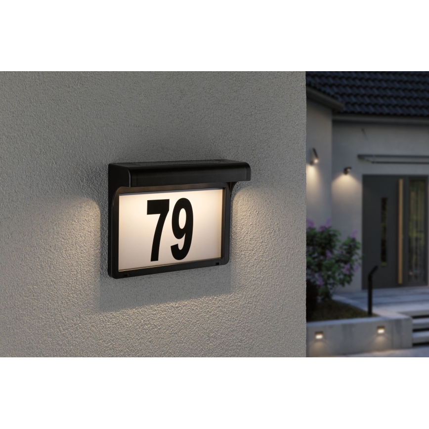 Paulmann 95388 - LED/0,05W IP44 Saulės energijos namo numeris su jutikliu DAYTON 4,8V