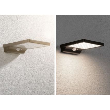 Paulmann 95393 - LED/4W IP44 Pritemdomas saulės energijos sieninis šviestuvas su jutikliu SOLVEIG 3,7V 2000 mAh