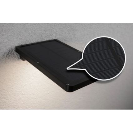 Paulmann 95393 - LED/4W IP44 Pritemdomas saulės energijos sieninis šviestuvas su jutikliu SOLVEIG 3,7V 2000 mAh
