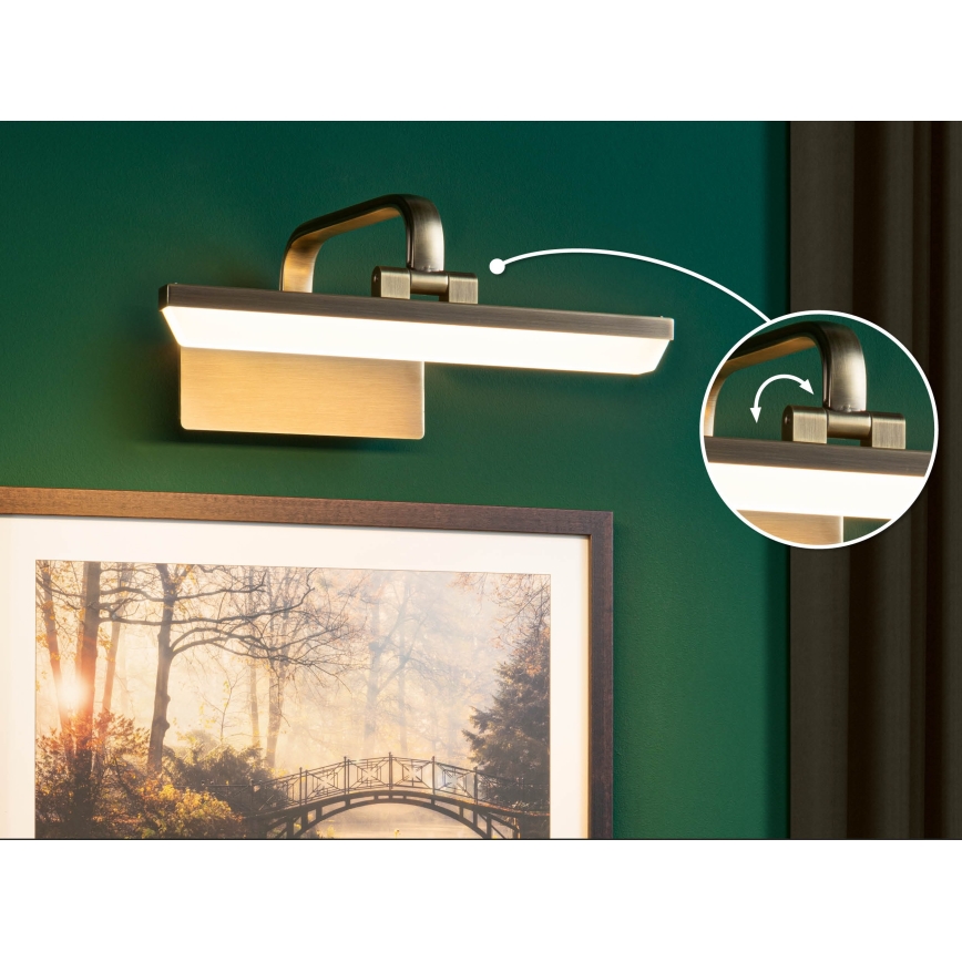 Paulmann 95568 - LED/6W Paveikslų šviestuvas RENAN 230V 30 cm žalvaris