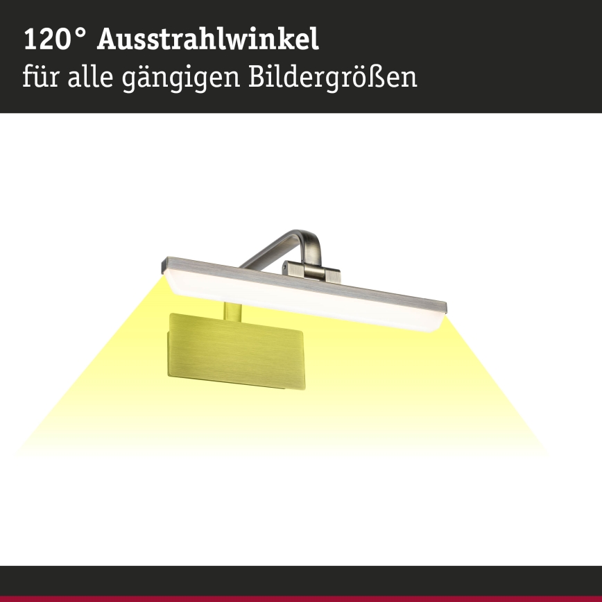 Paulmann 95568 - LED/6W Paveikslų šviestuvas RENAN 230V 30 cm žalvaris