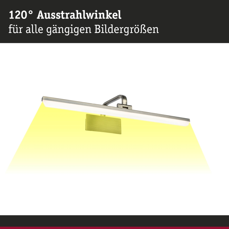 Paulmann 95570 - LED/11W paveikslų šviestuvas RENAN 230V 60 cm žalvarinis