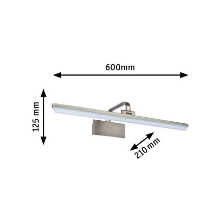 Paulmann 95570 - LED/11W paveikslų šviestuvas RENAN 230V 60 cm žalvarinis