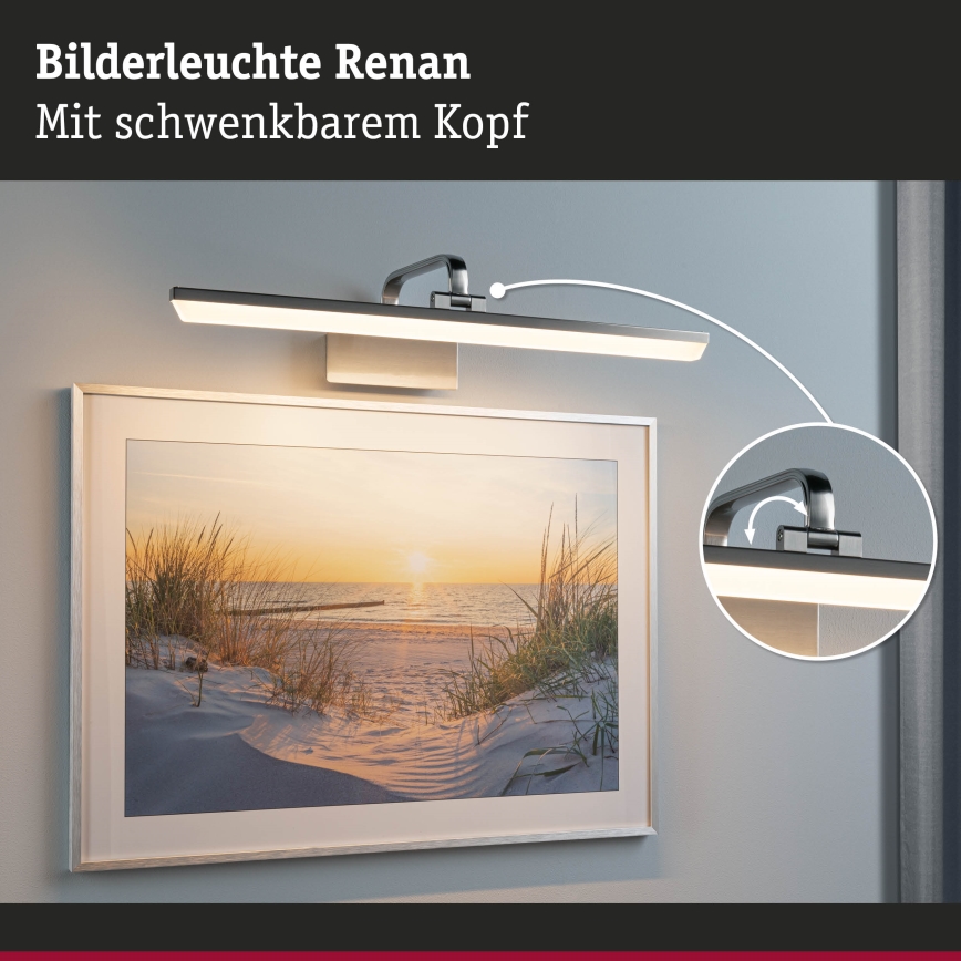 Paulmann 95573 - LED/11W Paveikslų šviestuvas RENAN 230V 60 cm matinis chromas