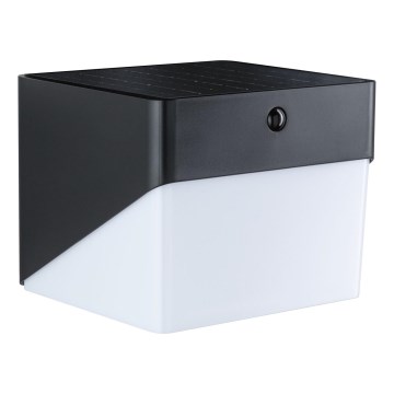 Paulmann 95746 - LED/2,3W IP44 Saulės energija maitinamas sieninis šviestuvas su jutikliu EILEEN 3,7/230V 4000 mAh juodas