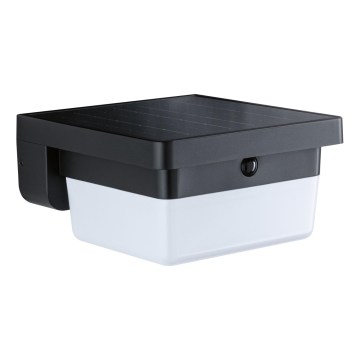 Paulmann 95748 - LED/2,3W IP44 Saulės sieninis šviestuvas su jutikliu ISLEEN 3,7/230V 4000 mAh juodas