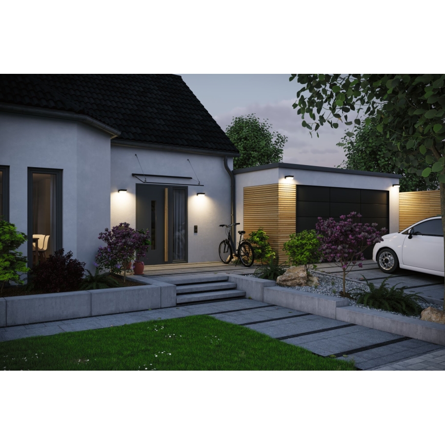 Paulmann 95748 - LED/2,3W IP44 Saulės sieninis šviestuvas su jutikliu ISLEEN 3,7/230V 4000 mAh juodas