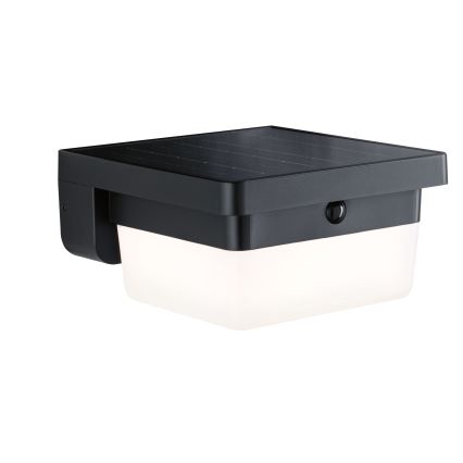 Paulmann 95748 - LED/2,3W IP44 Saulės sieninis šviestuvas su jutikliu ISLEEN 3,7/230V 4000 mAh juodas