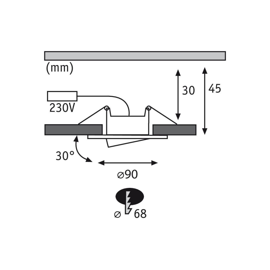 Paulmann 99933 - KOMPLEKTAS 3x LED/5,2W IP65 Pritemdomas įleidžiamas lubinis vonios šviestuvas 230V