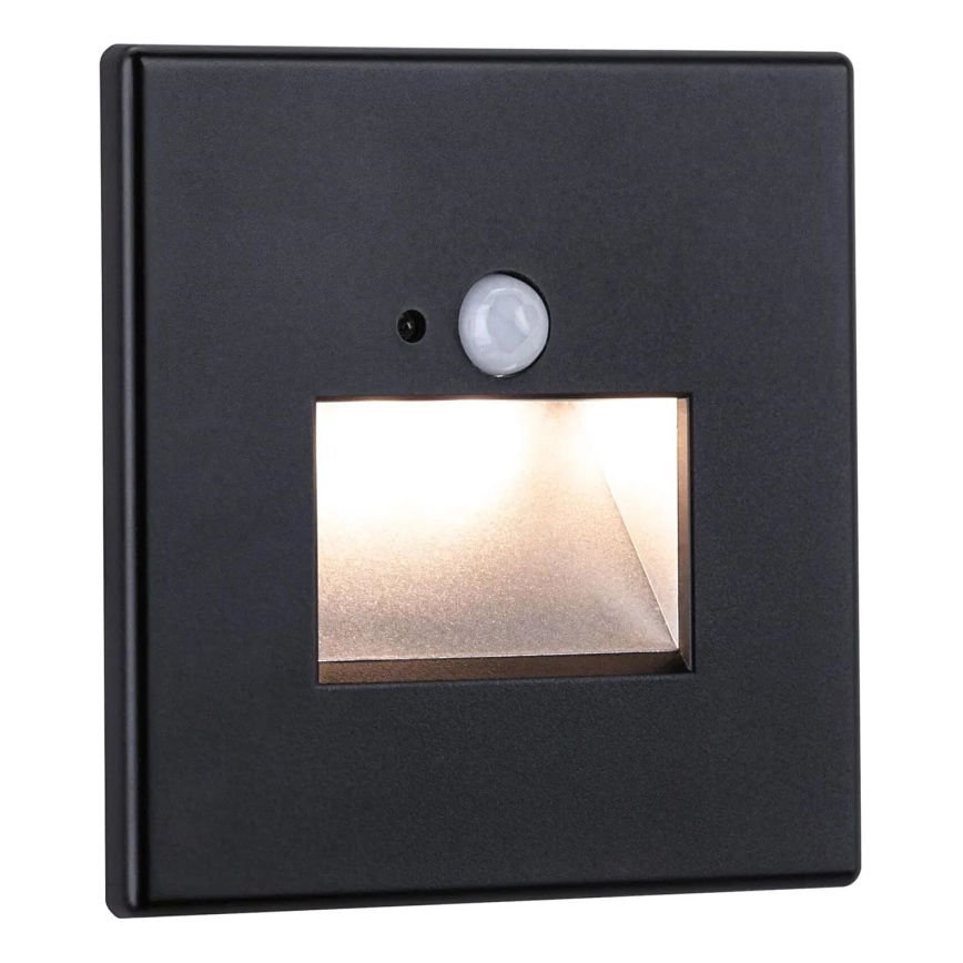 Paulmann  93135 - LED/1,2W Laiptinės šviestuvai su jutikliu EDGE 230V juoda