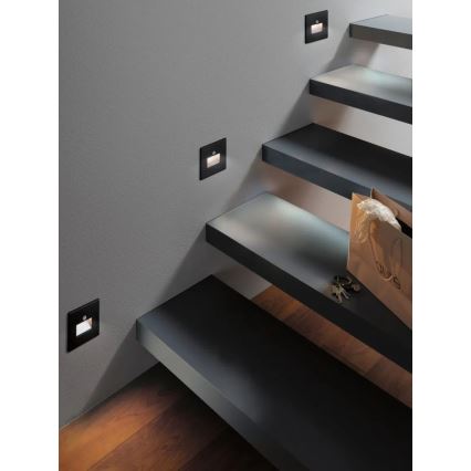 Paulmann  93135 - LED/1,2W Laiptinės šviestuvai su jutikliu EDGE 230V juoda