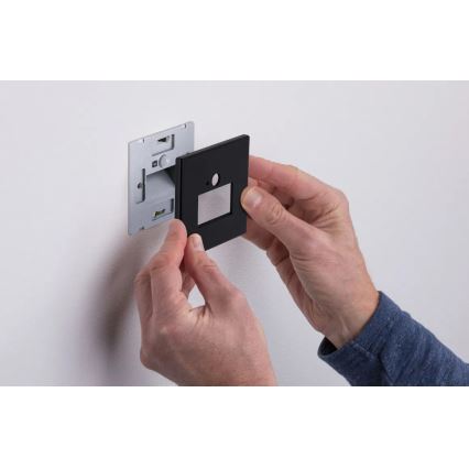 Paulmann  93135 - LED/1,2W Laiptinės šviestuvai su jutikliu EDGE 230V juoda