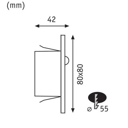 Paulmann  93135 - LED/1,2W Laiptinės šviestuvai su jutikliu EDGE 230V juoda