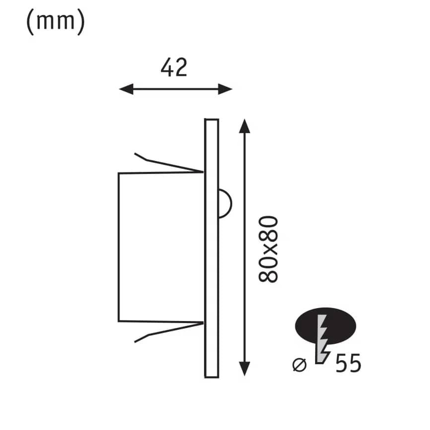Paulmann  93135 - LED/1,2W Laiptinės šviestuvai su jutikliu EDGE 230V juoda