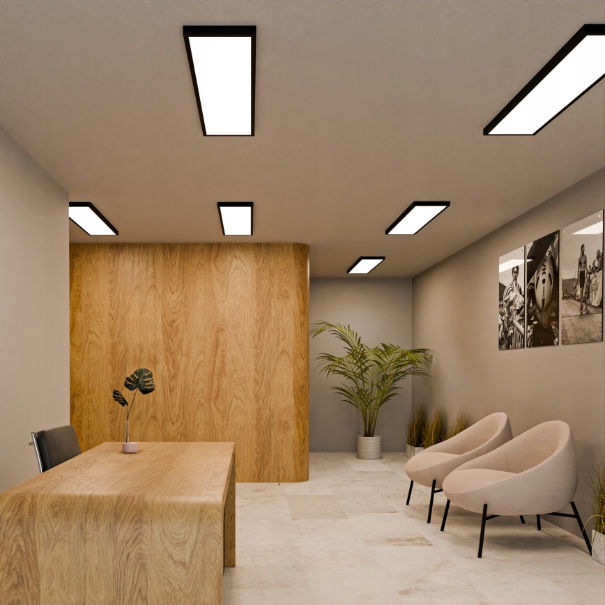 Paviršinė LED panelė 60W/230V 30x120 cm juoda