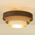 Paviršinio montavimo lubinis šviestuvas WENTA 1xE27/60W/230V, skersmuo 50 cm, ruda/džiutas/smėlio