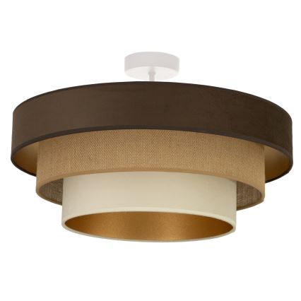 Paviršinio montavimo lubinis šviestuvas WENTA 1xE27/60W/230V, skersmuo 50 cm, ruda/džiutas/smėlio