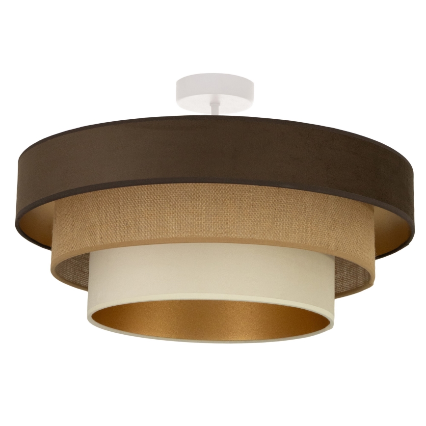 Paviršinio montavimo lubinis šviestuvas WENTA 1xE27/60W/230V, skersmuo 50 cm, ruda/džiutas/smėlio