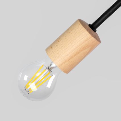 Paviršinis lubinis šviestuvas OXFORD 2xE27/15W/230V pušis/juoda