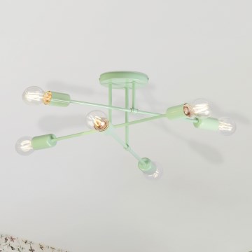 Paviršinis lubų šviestuvas CAMBRIDGE 6xE27/15W/230V, žalias