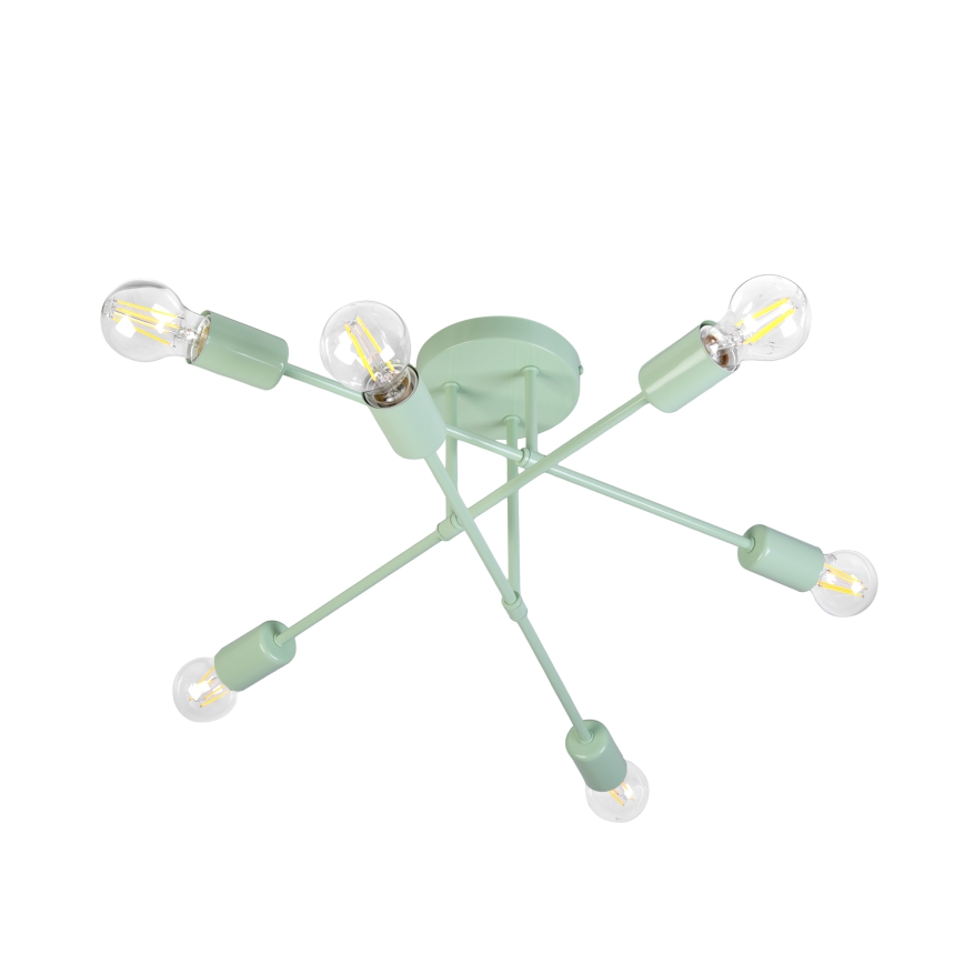 Paviršinis lubų šviestuvas CAMBRIDGE 6xE27/15W/230V, žalias