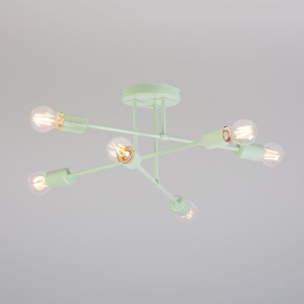 Paviršinis lubų šviestuvas CAMBRIDGE 6xE27/15W/230V, žalias
