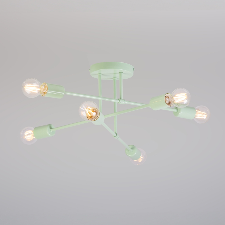 Paviršinis lubų šviestuvas CAMBRIDGE 6xE27/15W/230V, žalias