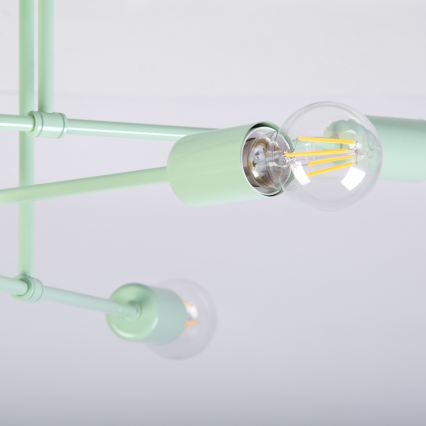Paviršinis lubų šviestuvas CAMBRIDGE 6xE27/15W/230V, žalias