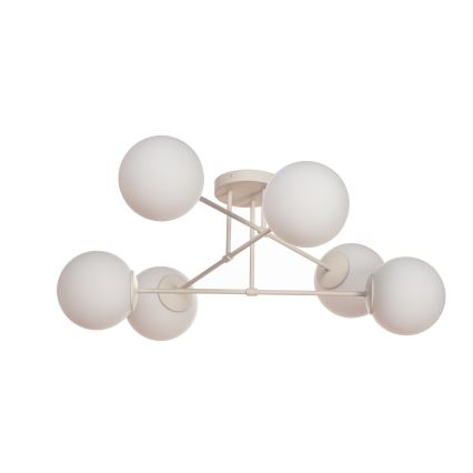 Paviršinis lubų šviestuvas MOON 6xE27/15W/230V kreminės spalvos