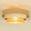 Paviršinis lubų šviestuvas WENTA 1xE27/60W/230V, skersmuo 50 cm, juta/smėlio spalvos