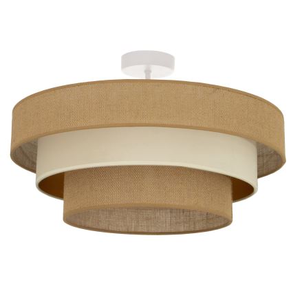 Paviršinis lubų šviestuvas WENTA 1xE27/60W/230V, skersmuo 50 cm, juta/smėlio spalvos